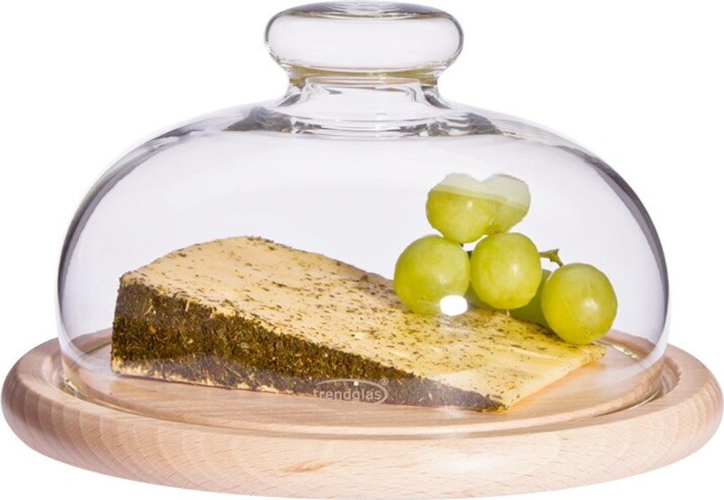 Käseglocke mit Bambusteller Produktbild 