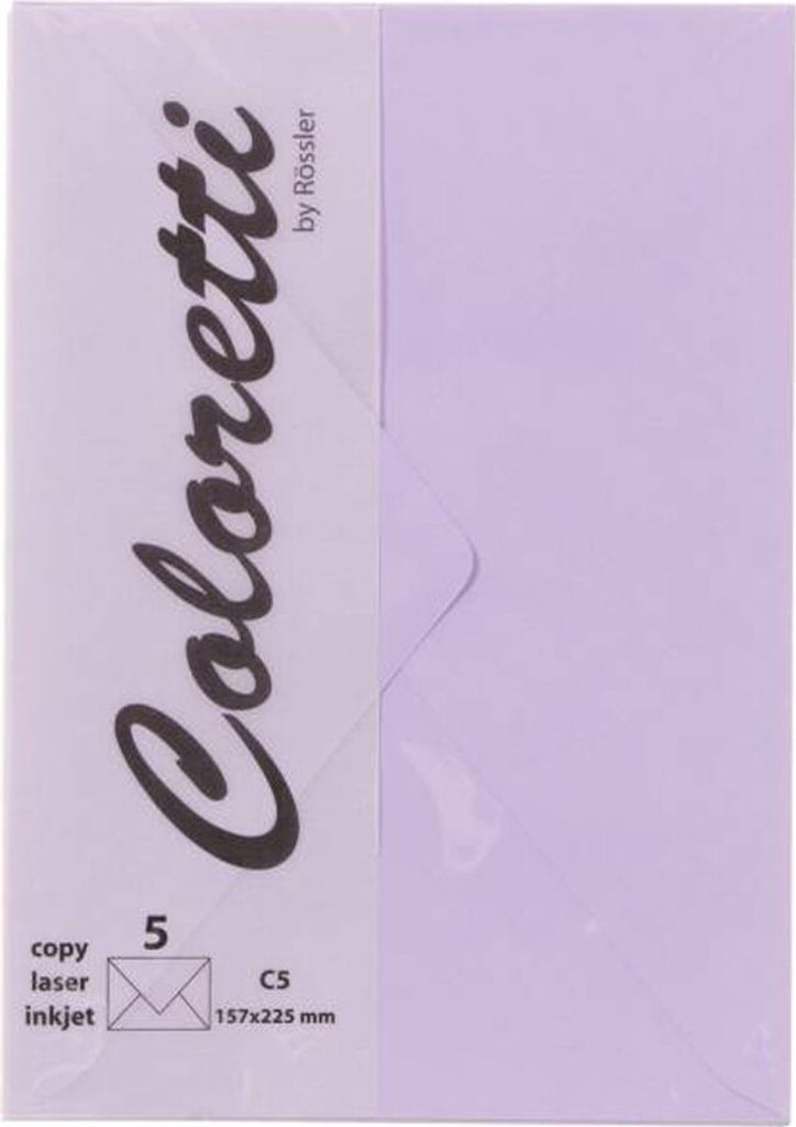 Rössler Papier 220711538 Coloretti Briefumschläge - C5, 5 Stück, lavendel