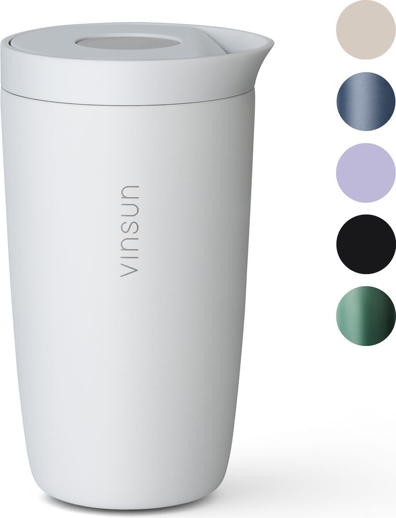 Thermobecher Edelstahl 350ml Deckel Kaffee Becher isoliert Travel Mug Tee Vinsun
