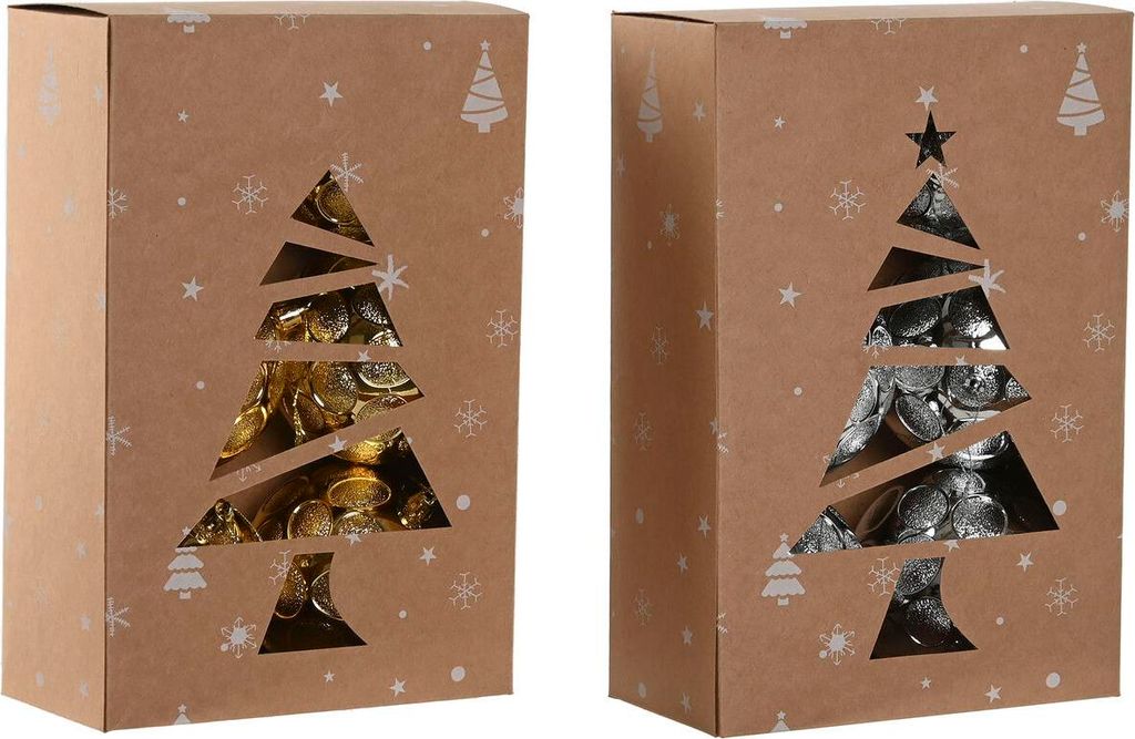 Weihnachtsbaumkugeln Home ESPRIT Gold Silberfarben PVC 20 x 10 x 30 cm (2 Stück)