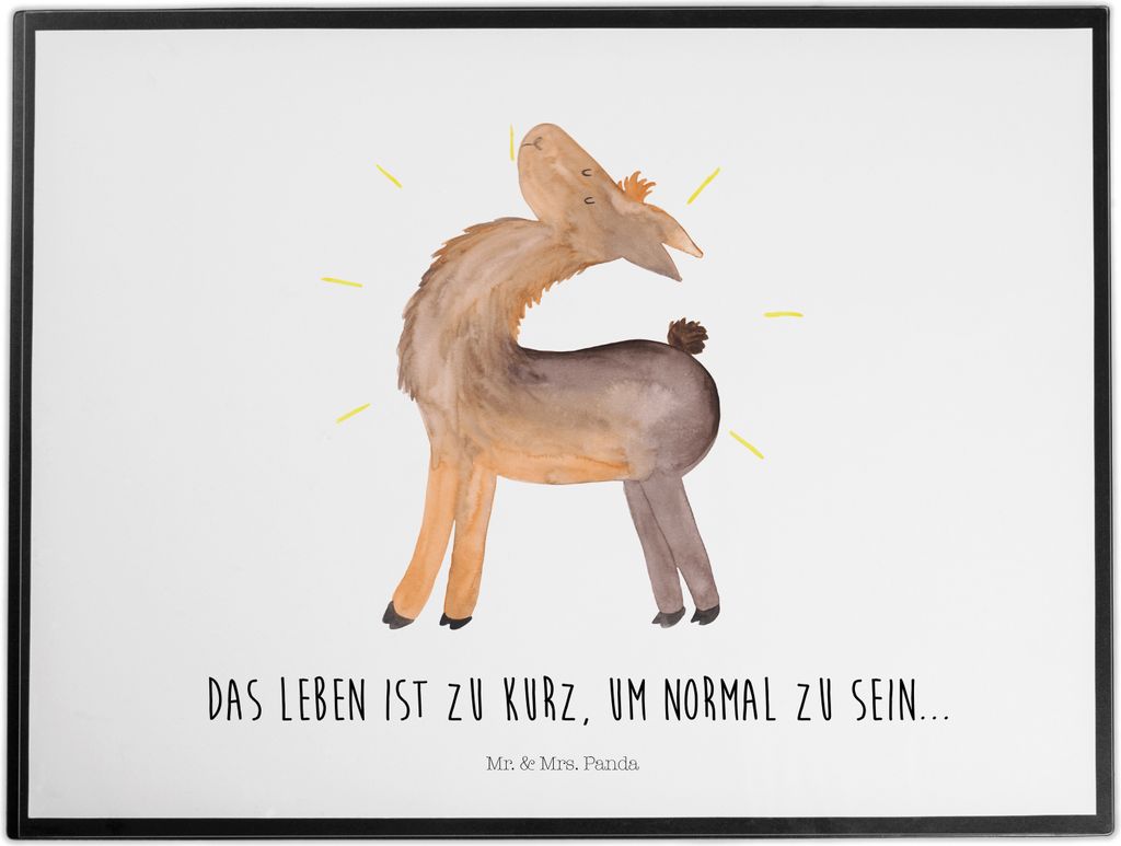 Mr. & Mrs. Panda schreibtischunterlage Lama Stolz - Weiß - Geschenk, tischpad, Anders, Family, Schreibunterlage, schreibtischunterlagen, Familie, ...