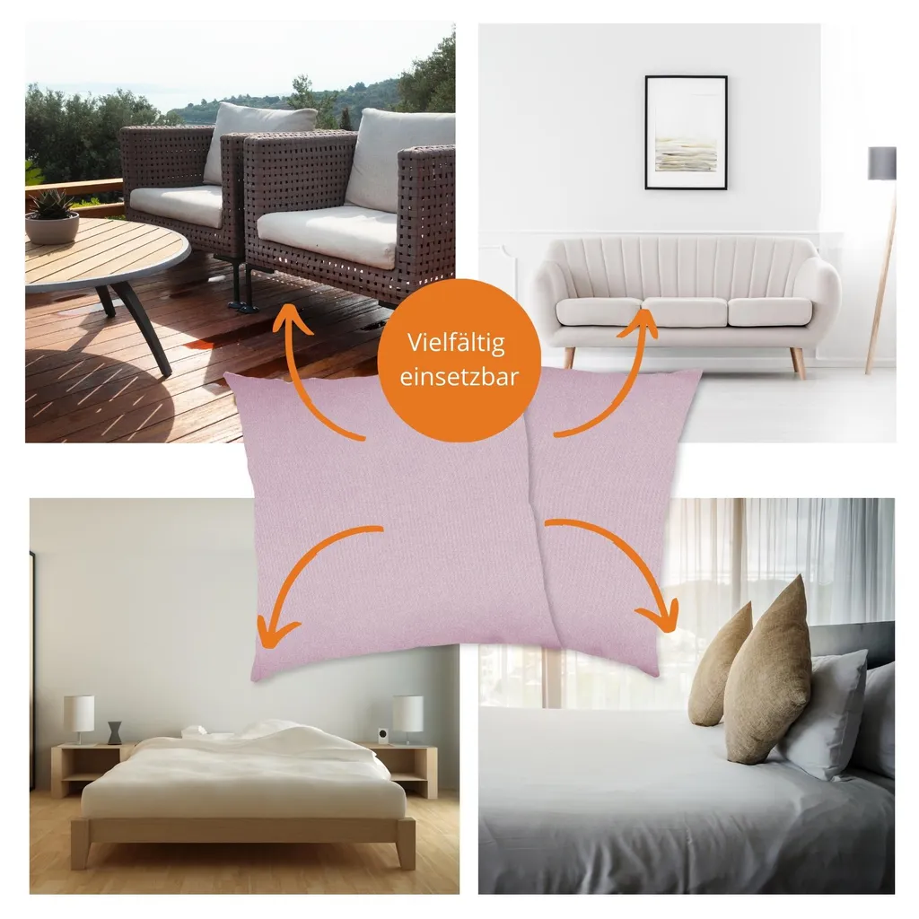sleepling - Set di 2 cuscini per divano, 40 x 40 cm, cuscini decorativi, cuscini, rosa scuro - 4