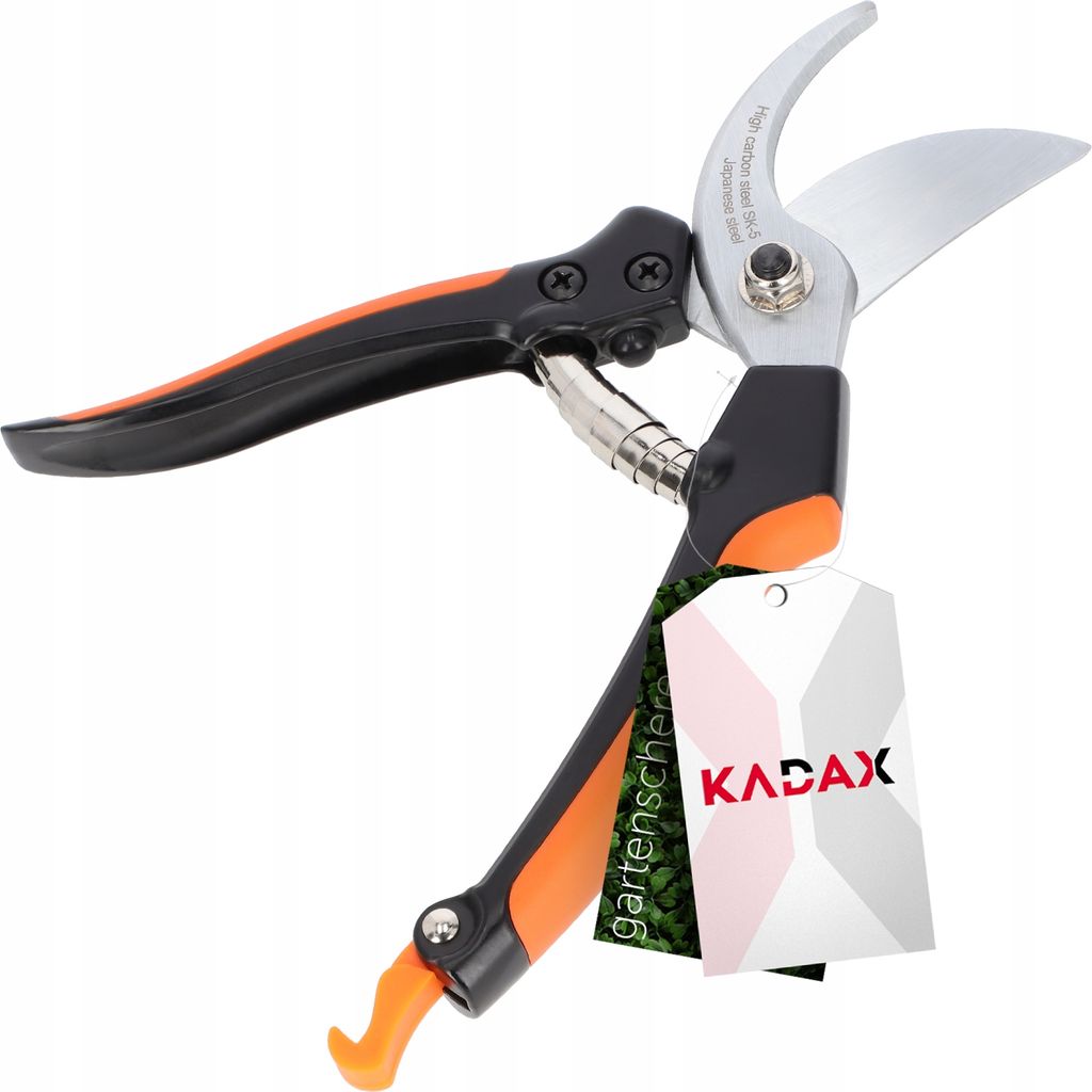 KADAX Gartenschere "Giens", aus Kohlenstoffstahl, Schere für Hecken, Sträucher, Obstschere, 20 cm