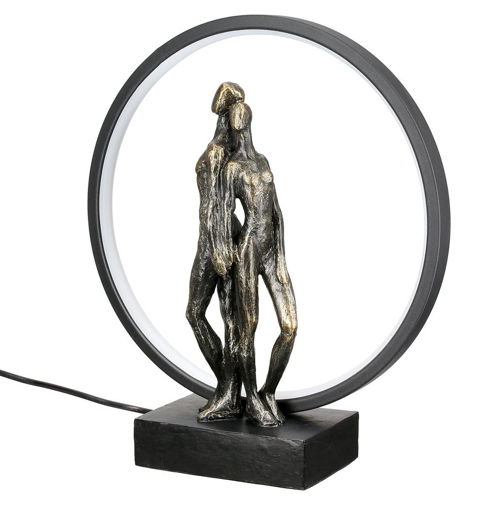 Gilde Tischleuchte (LED), rund, "Herzleuchten", Paarmotiv, Immagine del prodotto 