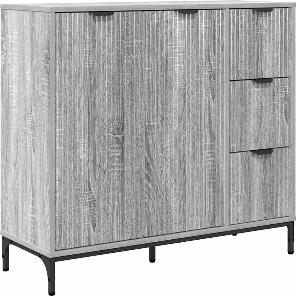 Buffet Grigio Sonoma 89,5x33x82 cm - Mobile Contenitore Multistrato