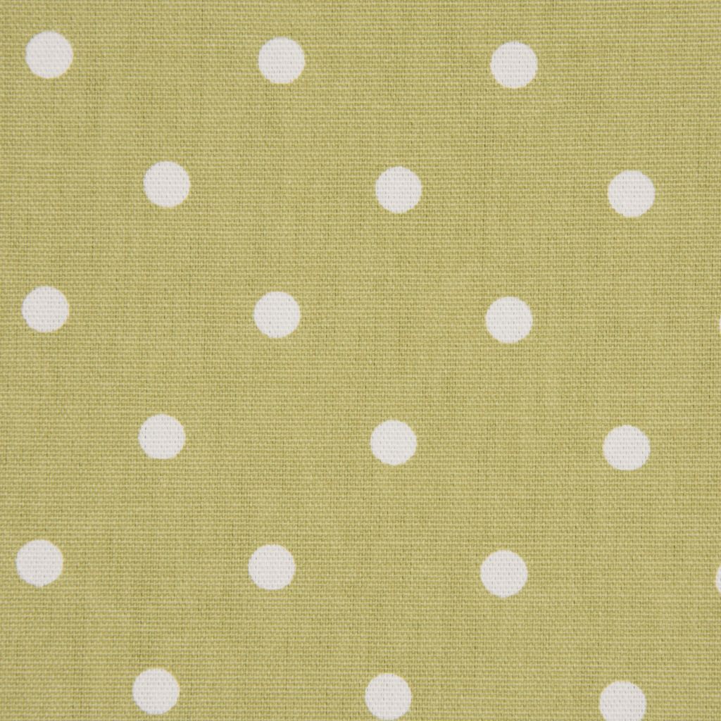 Gardinenstoff Baumwollstoff Full Stop oliv grün Punkte weiß 140cm