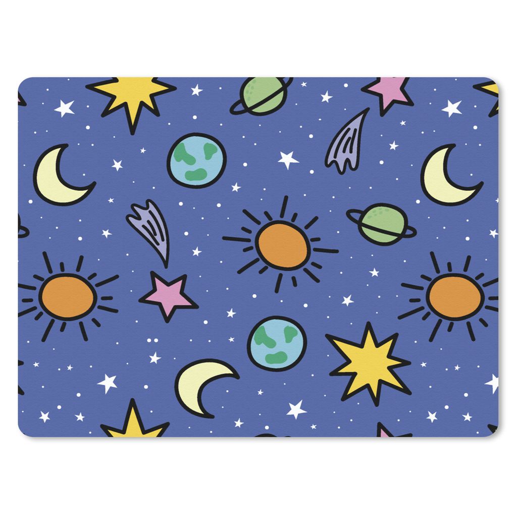 MuchoWow Mauspad Mousepad Planeten - Sterne - Design 23x19 cm - Mousepads - Maus Mat - Pad - Mausunterlage - Schreibtischunterlage - Mauspad