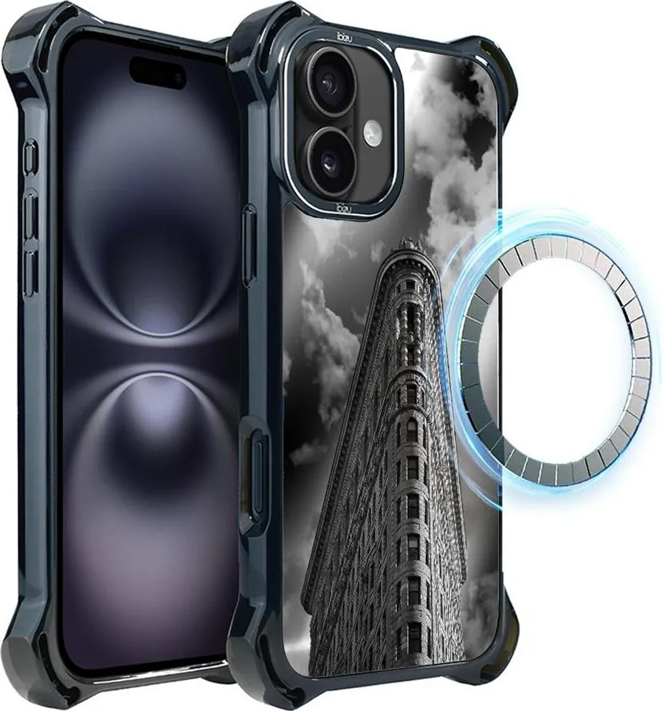 IBIZU DropGuard Ultra iPhone 16 Plus: Custodia Noir City MagSafe