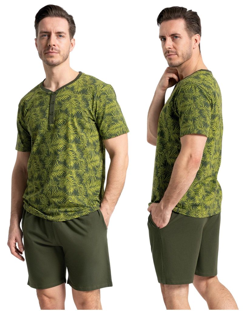 Moraj Herren Pyjama Schlafanzug – Grün, Größe XXL, bequem