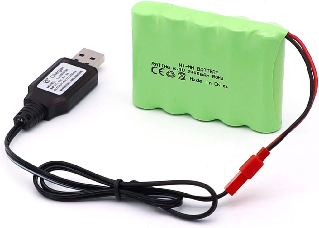 RC Akku 6V 2400mAh, Ni-MH AA Akku, mit JST Stecker, für RC Produktbild 