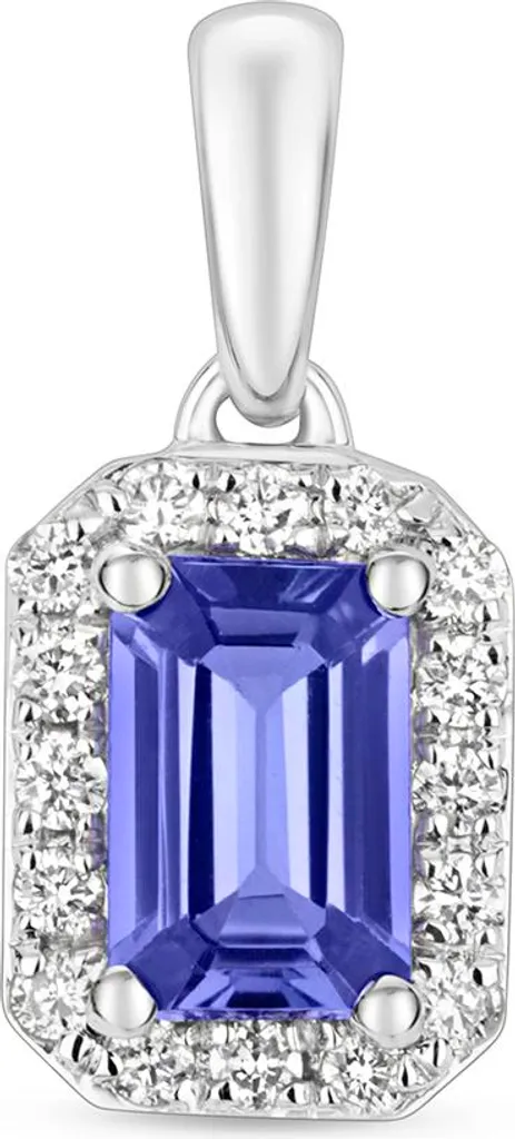 Pendentif Femme Or Blanc et Tanzanite : Cadeau Idéal pour Anniversaire