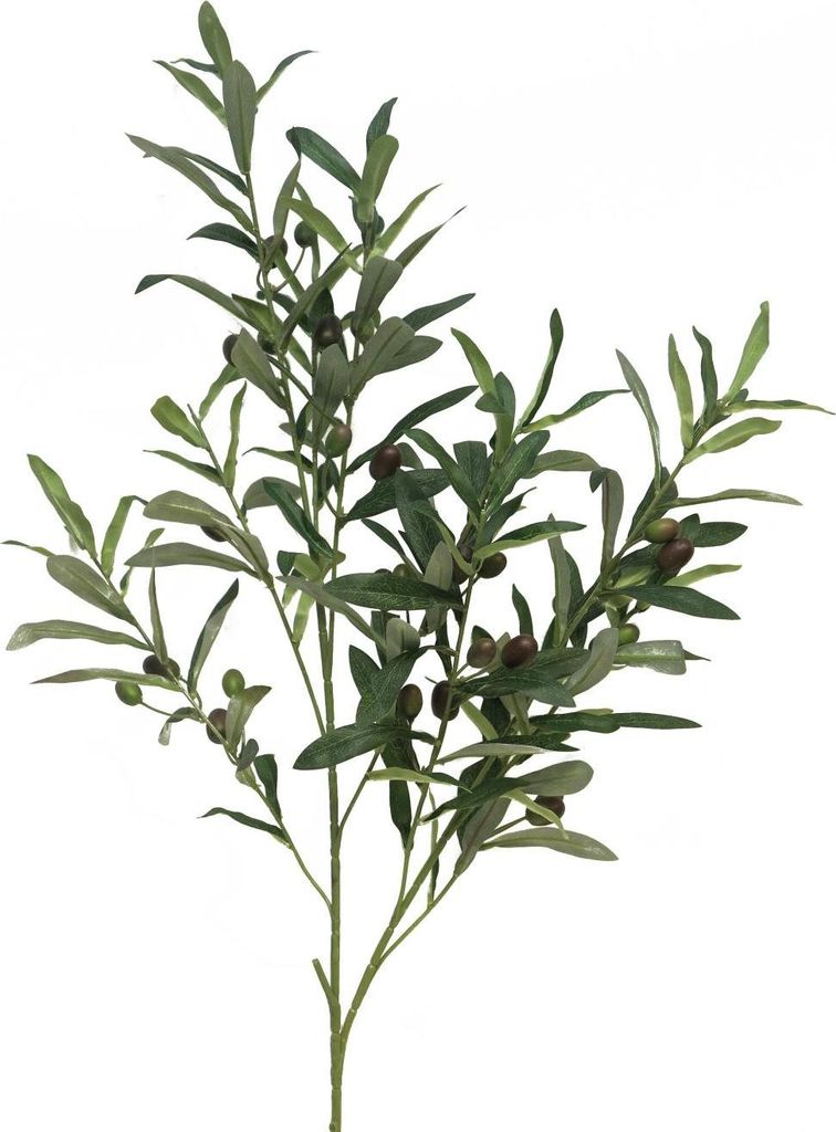 artplants.de Kunstzweig Olive Chang mit Früchten, 100 cm - Künstlicher Olivenzweig