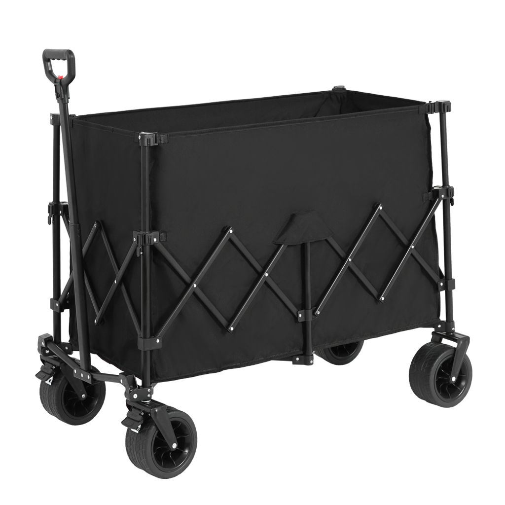 AIORBER Bollerwagen, 300L, faltbar, mit großen Rädern, max. Belastung 220 lbs, Gerätewagen, mit Getränkehalter,für Camping, Strand,109x53x83cm...