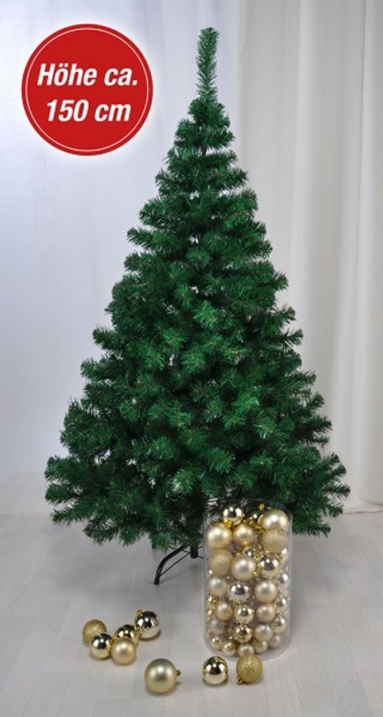HI Weihnachtsbaum mit Ständer aus Metall Grün 150 cm Produktbild 