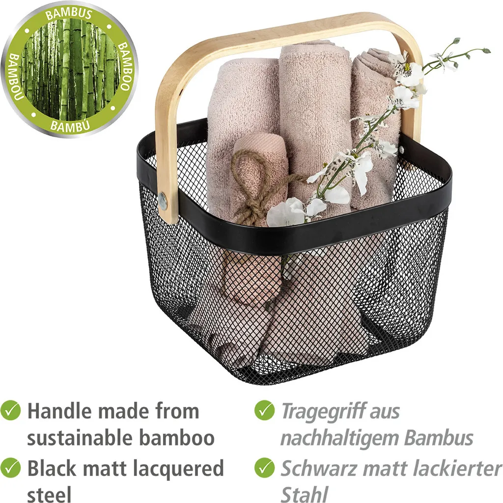 Panier Rangement Serviettes Bambou WENKO Bambusa - Solution Gain Place