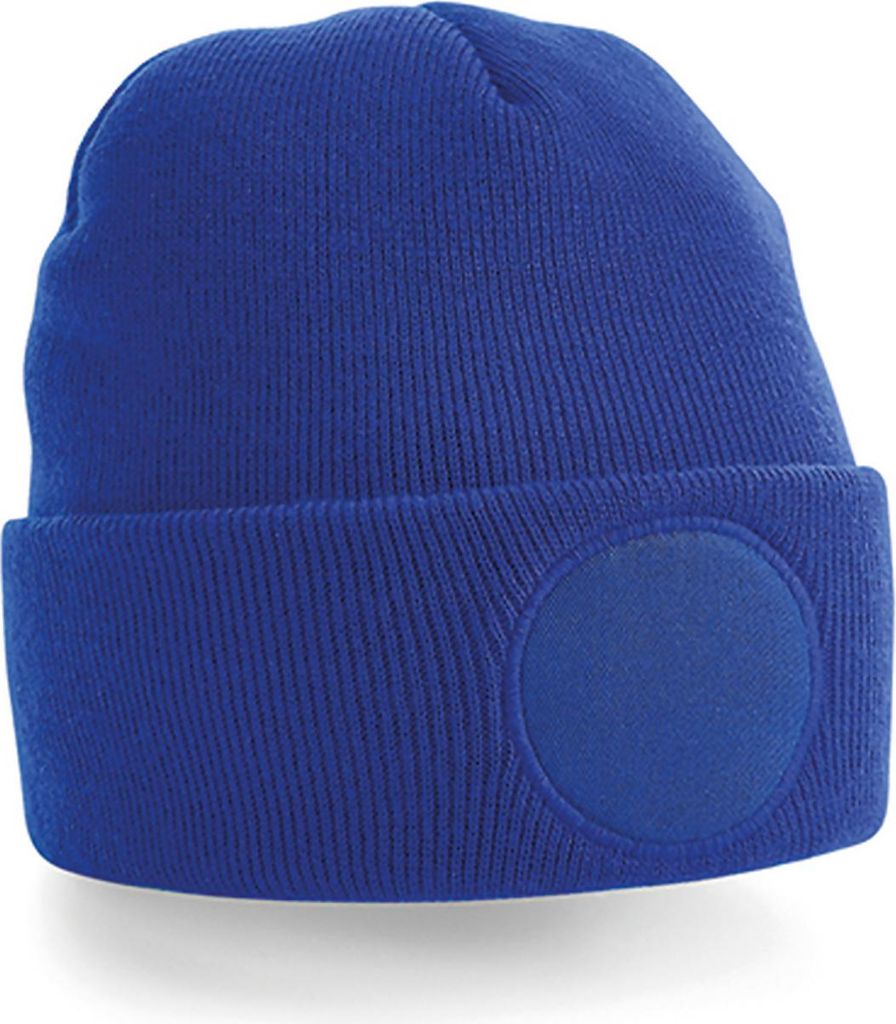 Beechfield B446 | Circular Patch Beanie - Farbe: Bright Royal - Größe: One Size