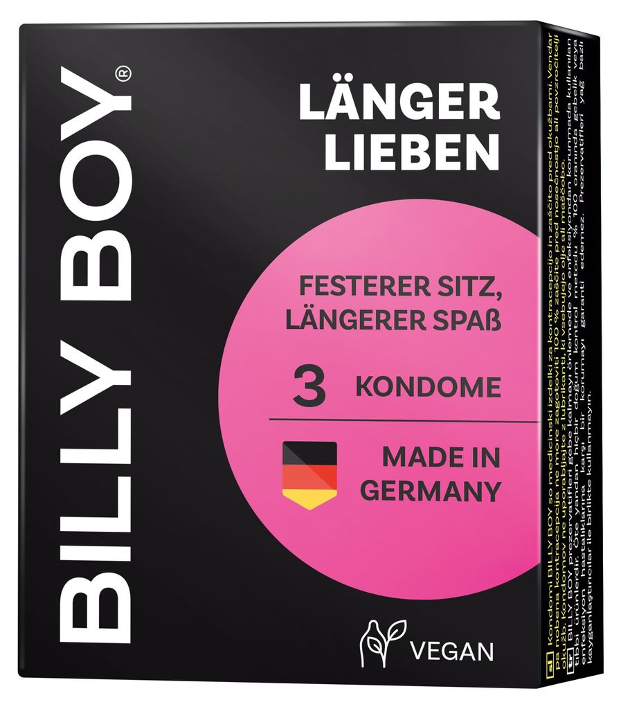 3er Billy Boy Länger Lieben Kondome mit Ring - Produktbild 