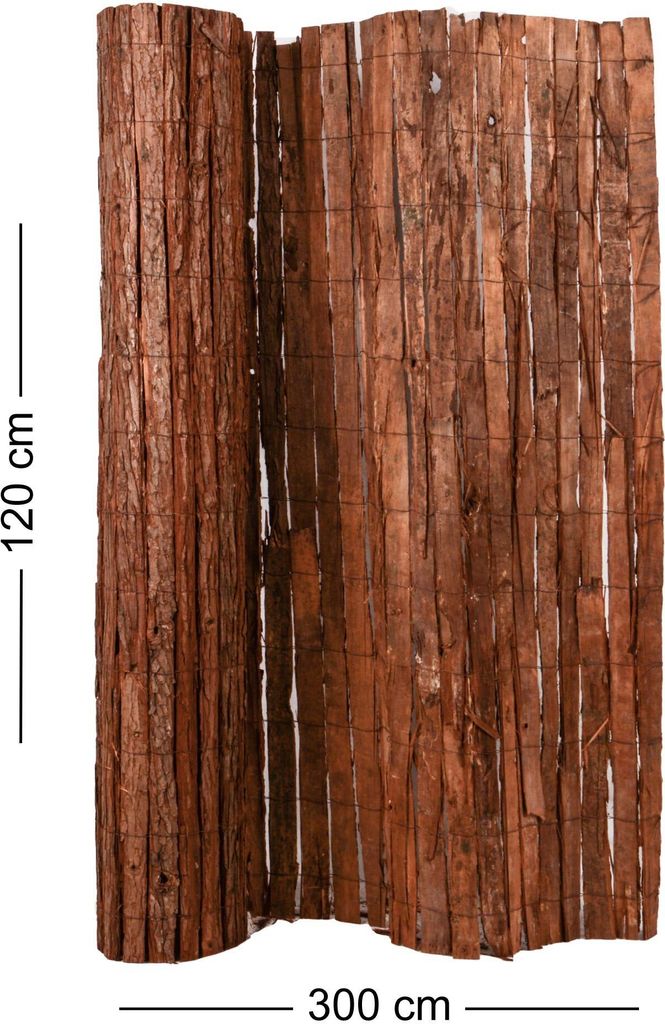 UNUS® Sichtschutzmatte Baumrinde 120x300cm Sichtschutz Zaun Produktbild 2