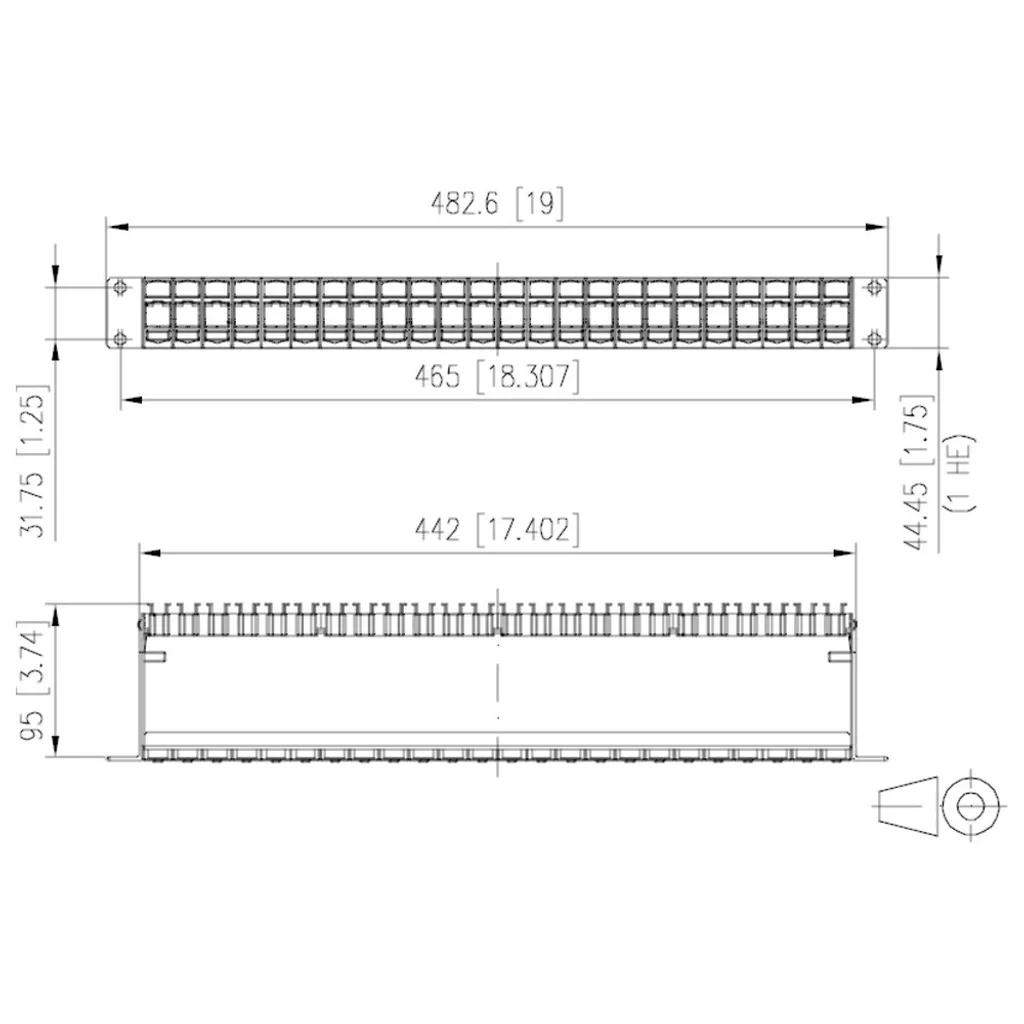 Support 19" BTR pour éviter l'encombrement de 24 prises E-DAT modul - 7