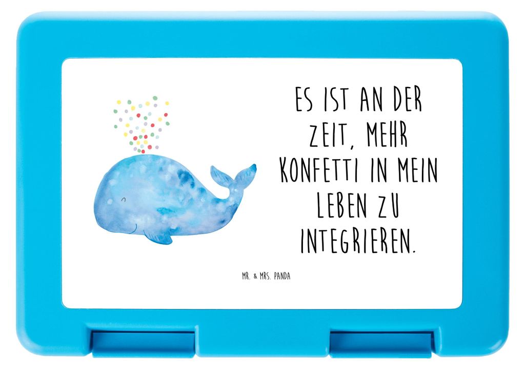 Mr. & Mrs. Panda Bento Box Wal Konfetti - Weiß - Geschenk, Snackbox, Meer, Frühstücksdose, Lunchbox, Abnehmen, Geburtstag, Vorratsdose, Brotbeh...