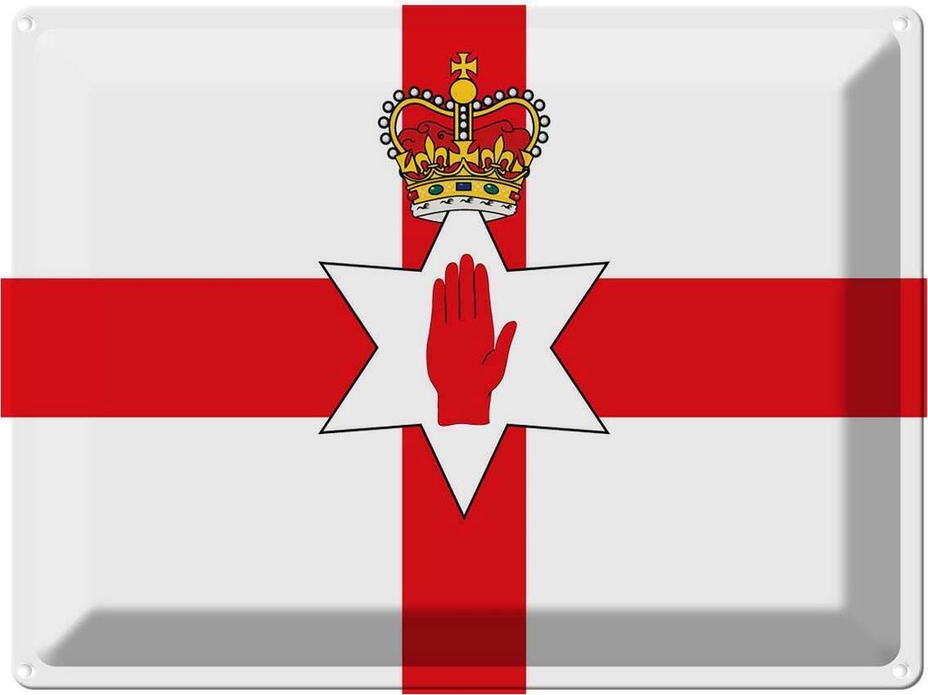 vianmo Blechschild 30x40 cm Nordirland Northern Ireland Flagge Fahne Wappen