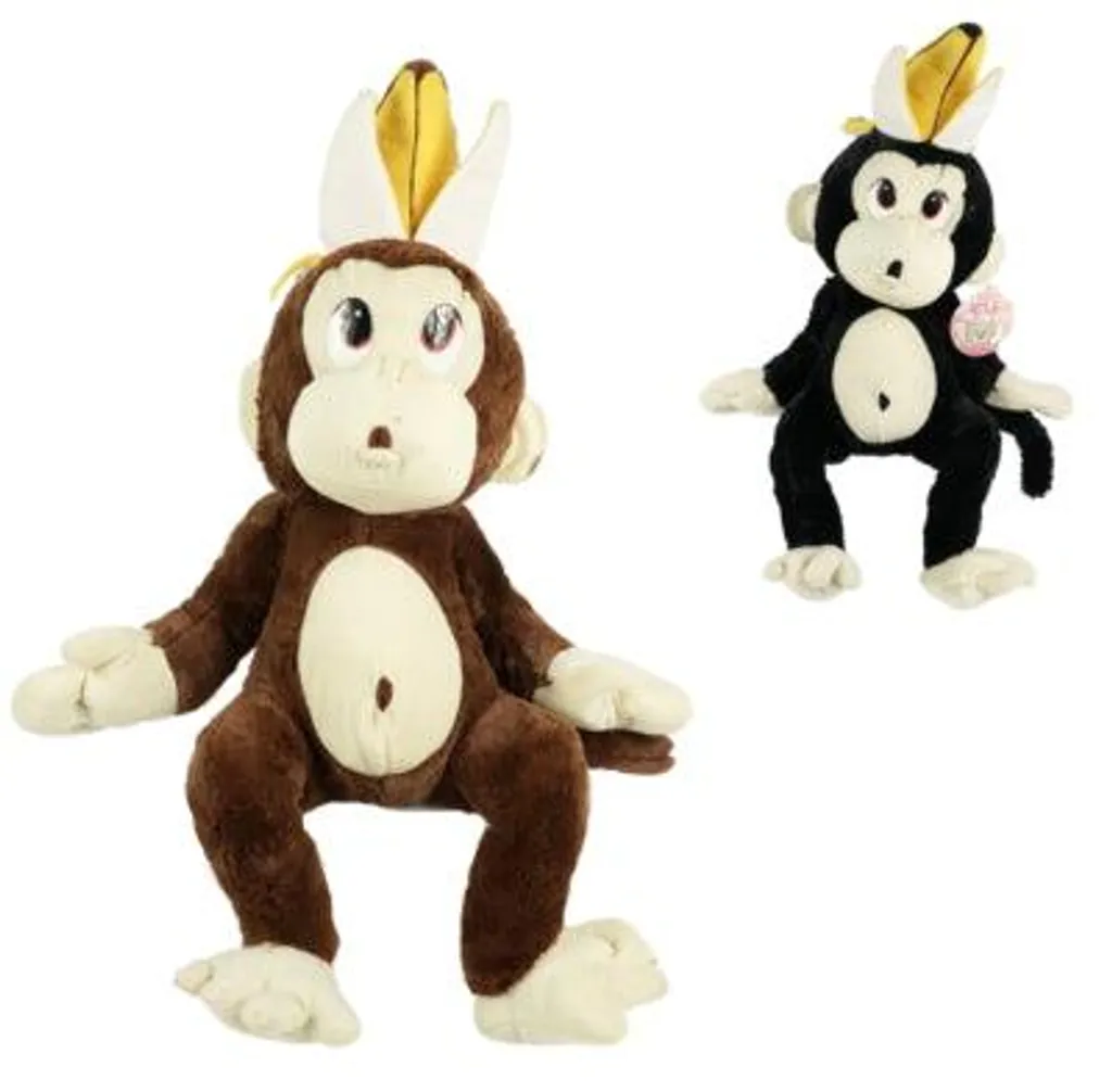 Grande peluche singe 55 cm avec banane pour décoration et enfant