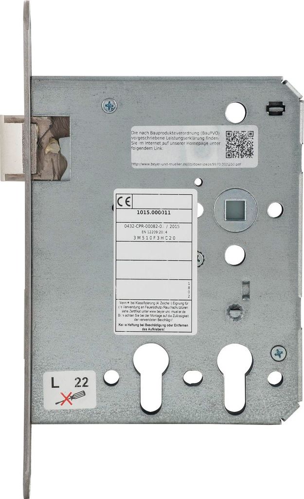 Serratura da infilare BMH 1015 PZW/2 Funzione PZ, sinistra, Immagine del prodotto 
