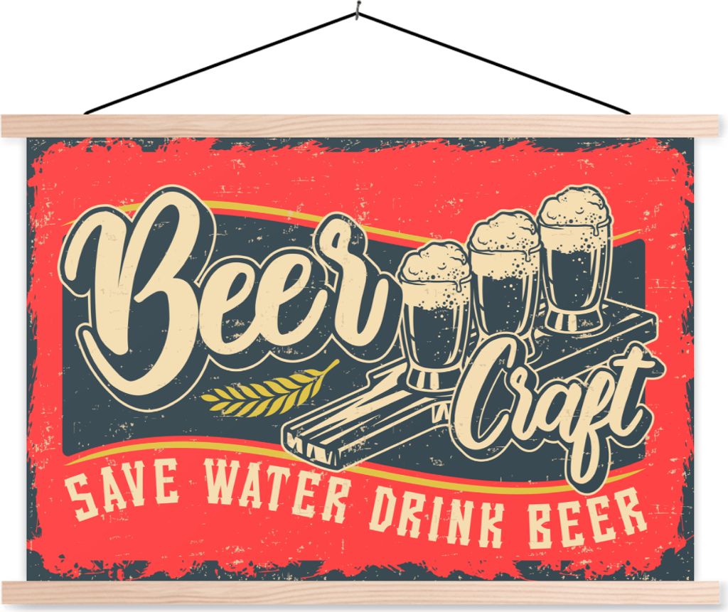 MuchoWow® Textilposter Mancave - Bier - Gläser - Vintage Produktbild 