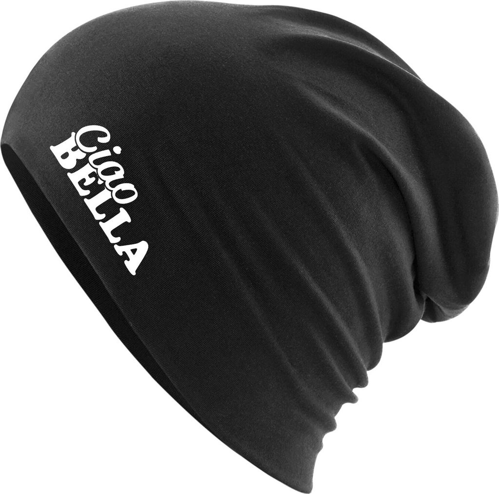 Huuraa Beanie Ciao Bella Italien Black One Size Baumwolle und Elasthan Mütze Geschenkidee