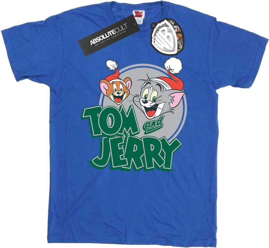 Tom And Jerry - "Christmas Greetings" T-Shirt für Herren BI52088 (S) (Königsblau)