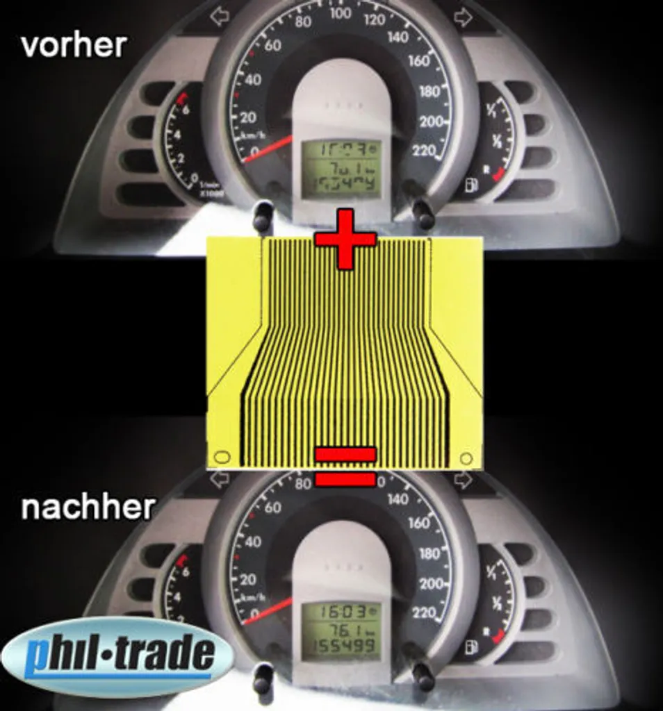 Correction pixels morts compteur VW Fox via nappe flexible d'écran