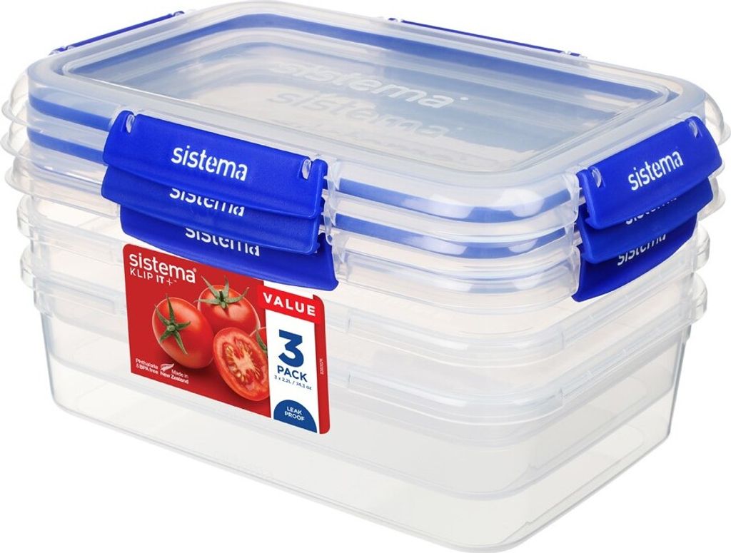 Sistema® KLIP IT PLUS™ Pojemnik na żywność 4 klipsy 2,2 l, Zdjęcie produktu 