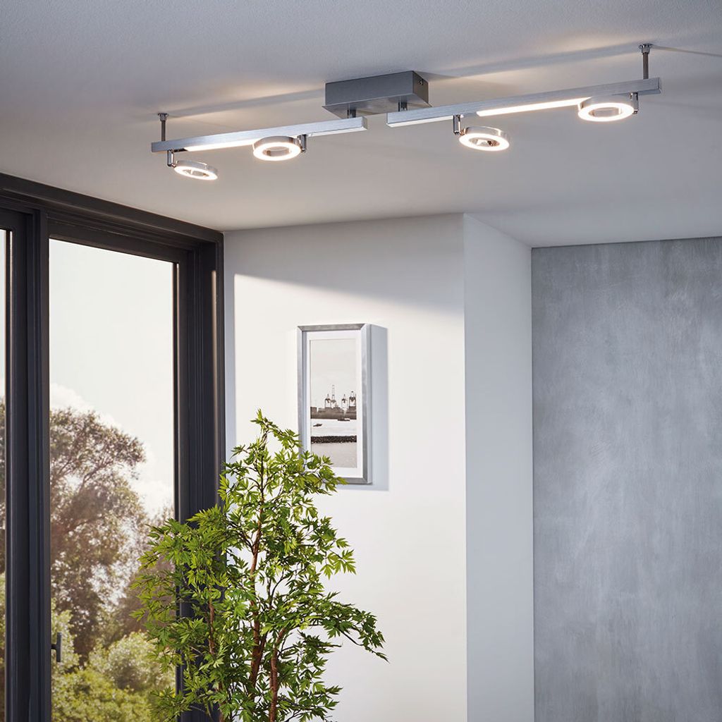 Eglo 96182 CARDILLIO 1 LED 24-fach Spotleuchte 4x3,2W, 2x3,3W 985x85mm Alu Chrom Satiniert warmweiss