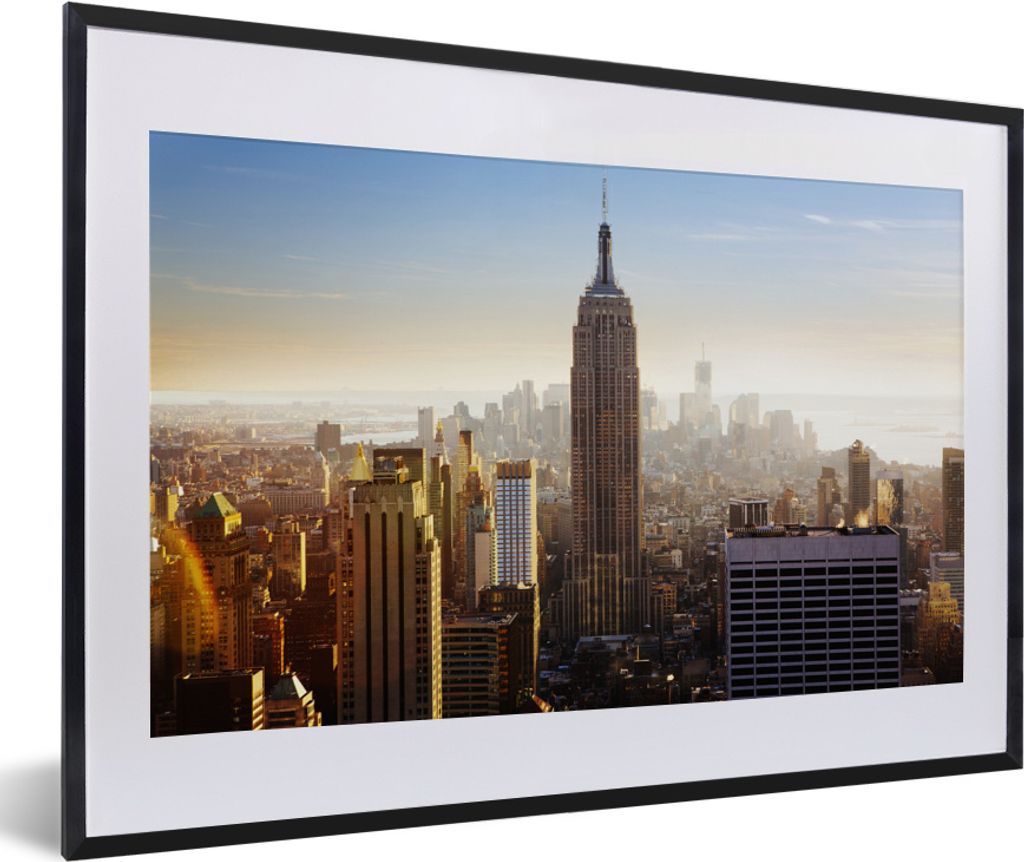 MuchoWow MuchoWow Gerahmtes Poster New York - Architektur - Himmel 60x40 cm - Poster mit zchwarzem Bilderrahmen - Schlafzimmer - Plakat in Rahm...