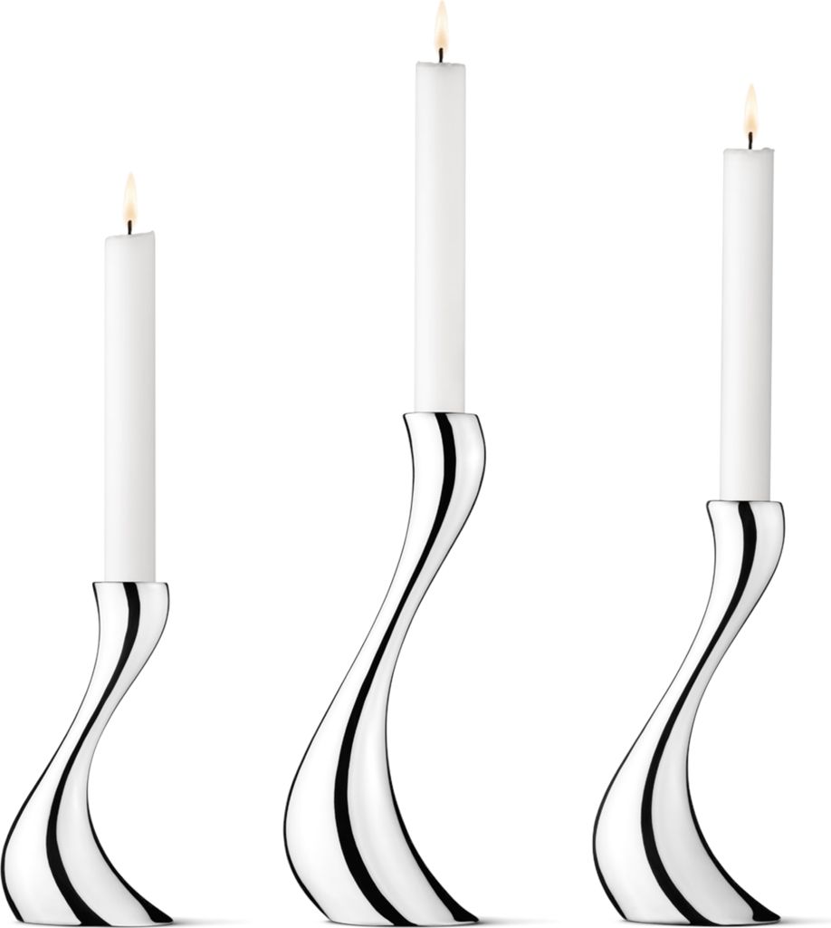Georg Jensen COBRA CANDLEHOLDER STAINLESS STEEL MIRROR S,M,L 3 PACK 3586624