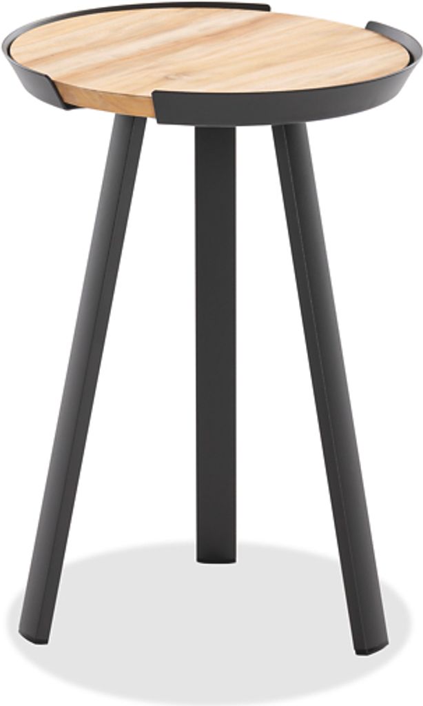 Gartentisch Salvox rund Durchmesser 40 Platte Teak geölt Gestell Alu Anthrazit