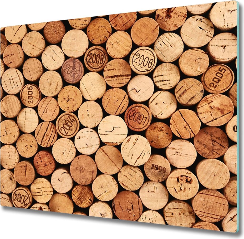 Glas Herdabdeckplatte 60x52 cm Spritzschutz Glasabdeckplatte Schneidebrett Wein Korken