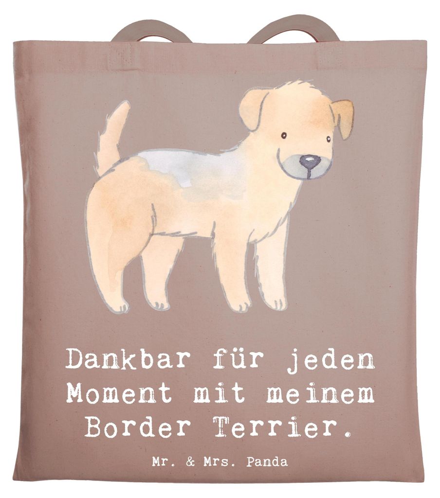 Mr. & Mrs. Panda Tote Bag Border Terrier Moment - Braun Produktbild 