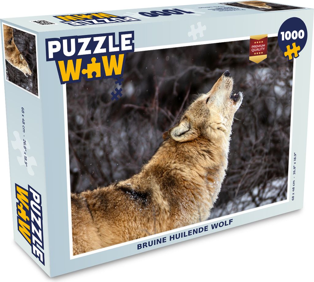MuchoWow Puzzle 1000 Teile Wolf - Winter - Wald - Erwachsene - Rätsel