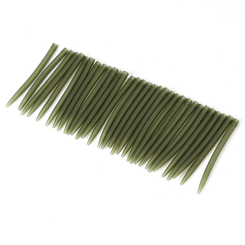 30x Karpfen Anti Tangle Sleeve 51mm TRP Gummi dunkelgrün für Vorfach Montage