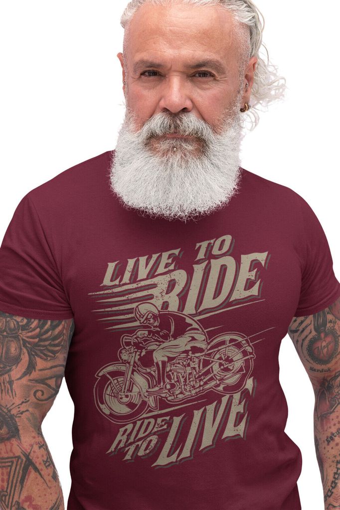 Biker Shirt Live To Ride T Shirt Rocker Bike Kauflandde 