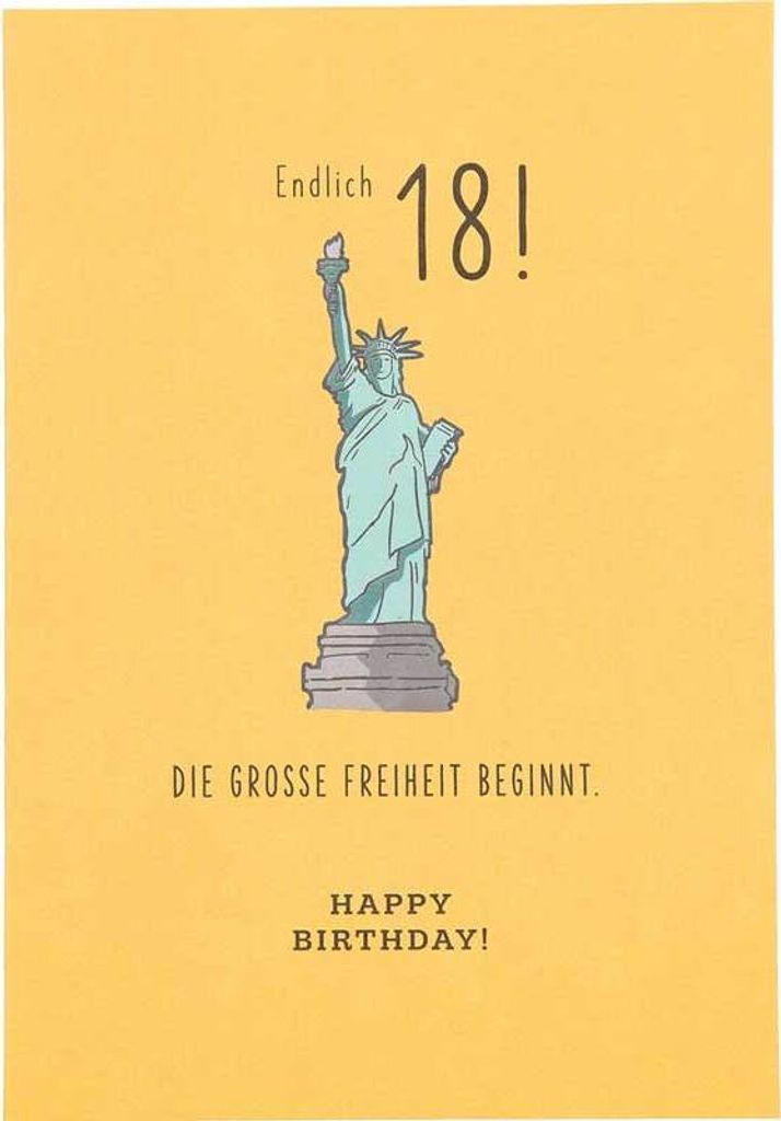 Depesche Klappkarten\ Endlich 18, die große Freiheit beginnt Happy Birthday\" - ein Stück"