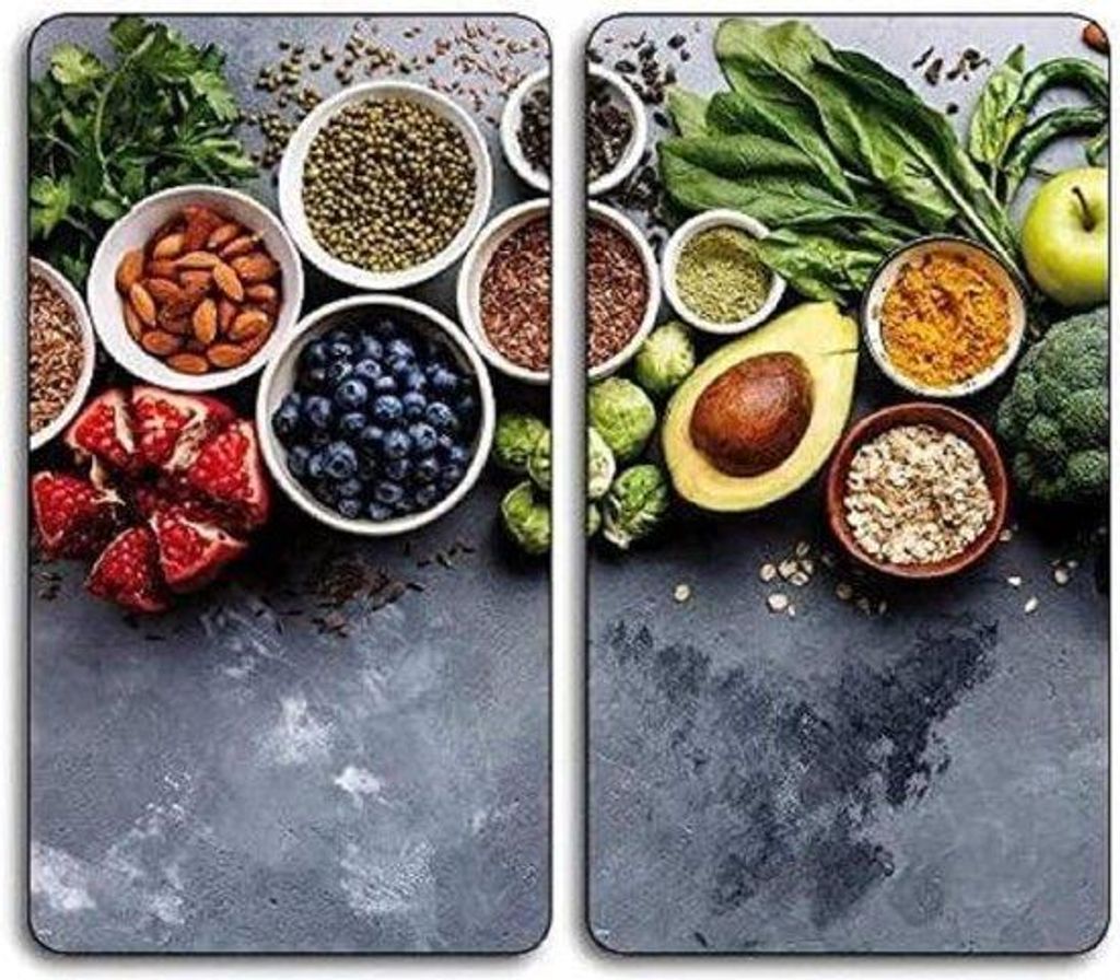 Glasen Spatbeschermung für Fornuis, 2er Pack, AVOCADO Motiv, Glasplatten, Schutzplatte