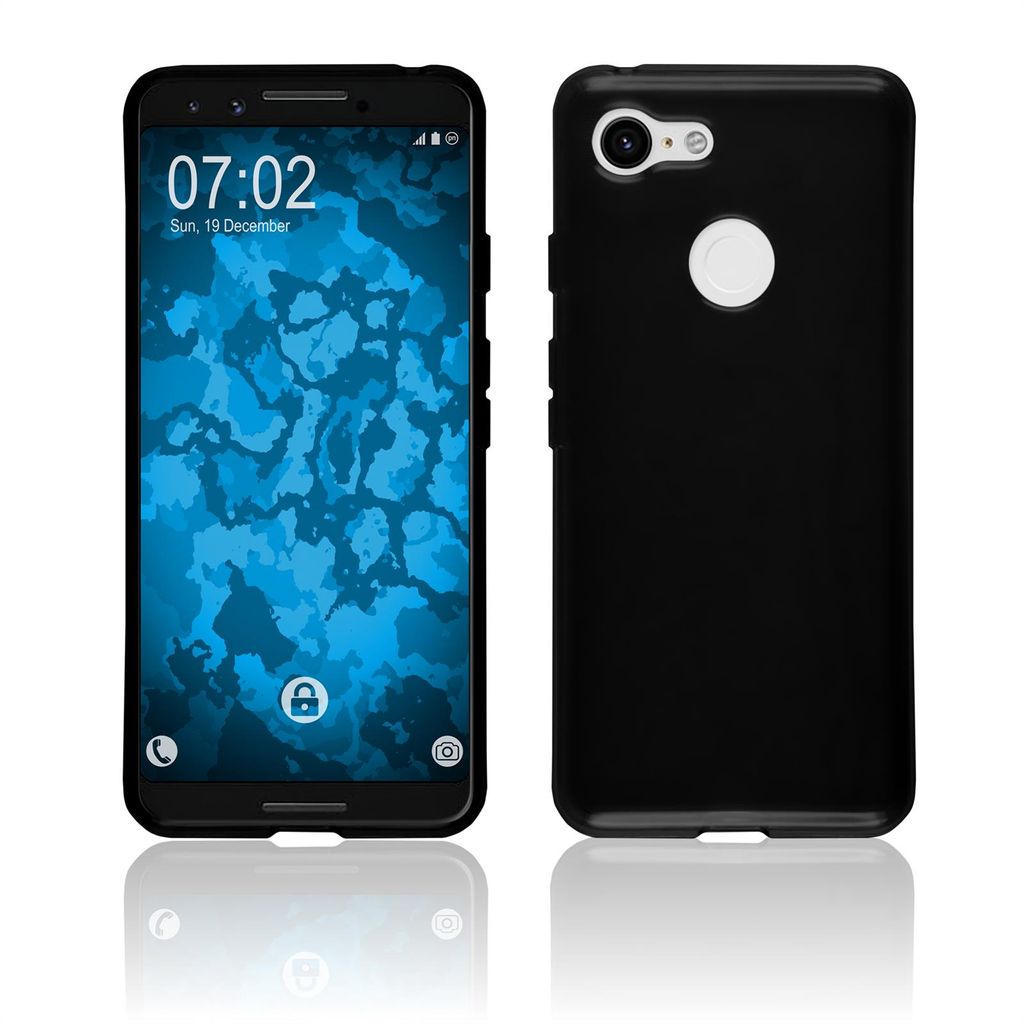 PhoneNatic Case kompatibel mit Google Pixel 3 - schwarz Silikon Hülle Cover