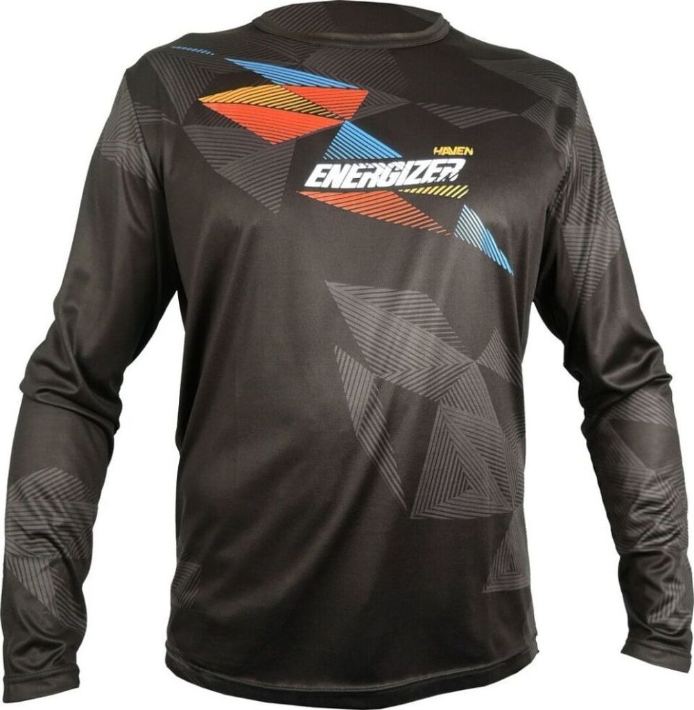 HAVEN Langarm Fahrradtrikot für den Sommer - ENERGIZER CRAZY LONG - Schwarz/Rot/Blau M