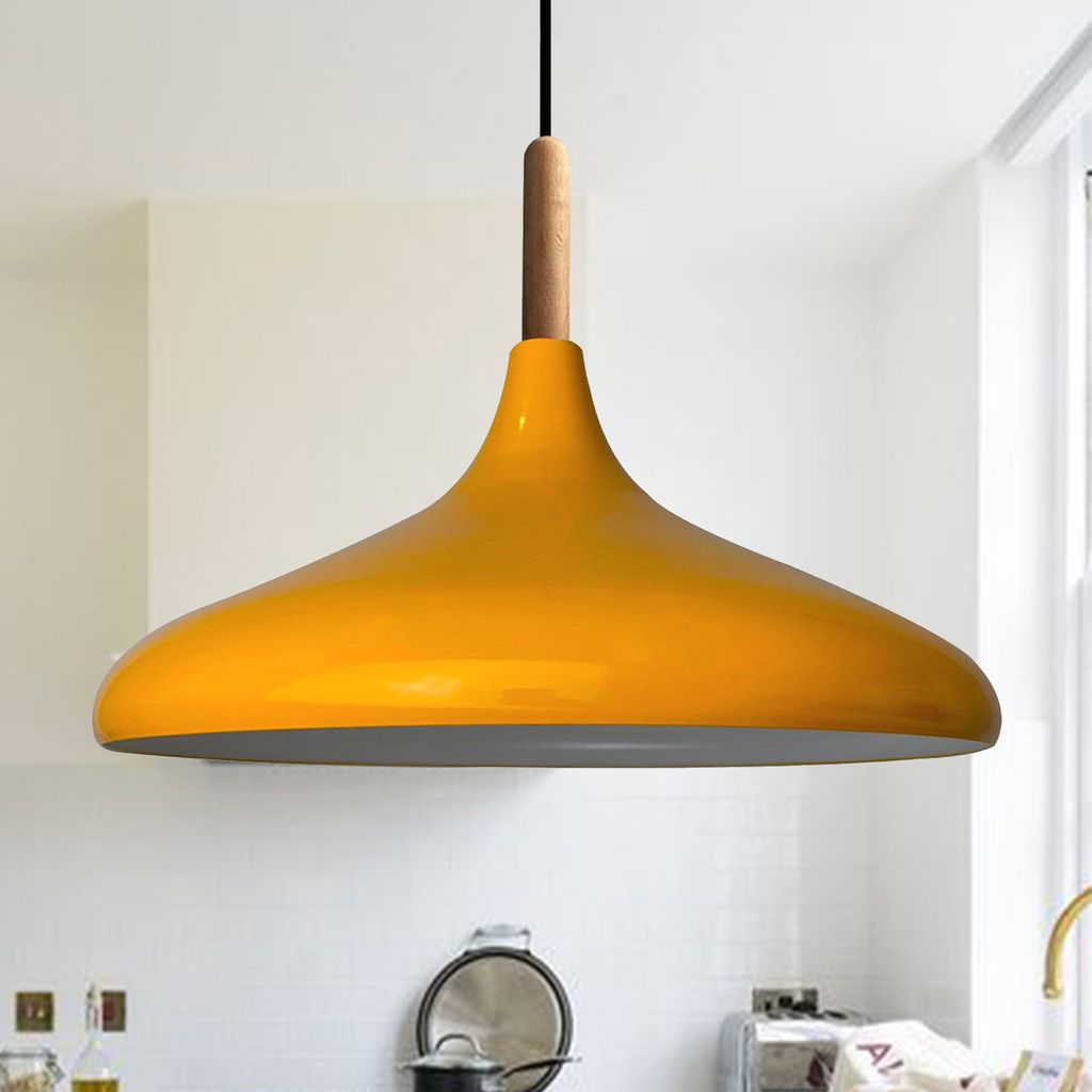 Pendelleuchte | Champion | Metall Pendelleuchte Industrial Kupferfarbe Vintage Hängelampe Gelb