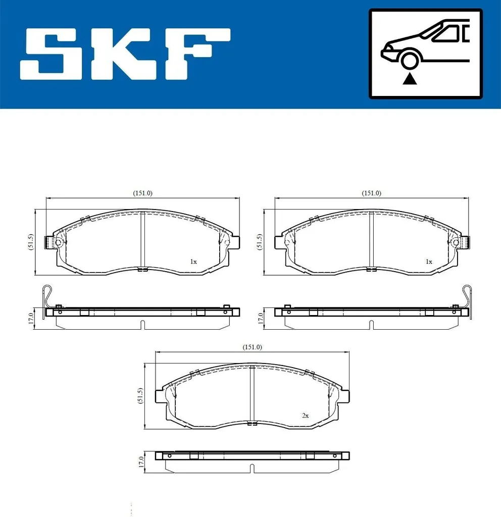 Entretien freinage avant NISSAN MAXIMA QX A32 plaquettes SKF VKBP 81121
