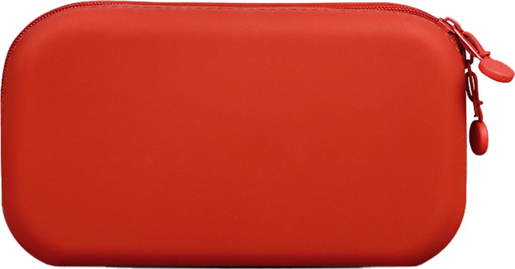 Silikon Feste Farbe Weiche Bleistiftkoffer kreativer Schreibkapazitätsbeutel mit großer Kapazität-Rot ,Größen:L