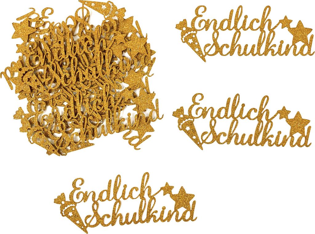 Oblique Unique Endlich Schulkind Konfetti gold für Produktbild 