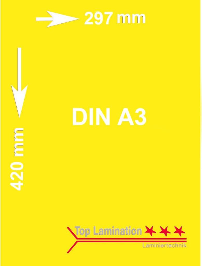 10 Blatt kanariengelb 170 g/m² A3 (297x420mm) Tonpapier bedruckbar Premium Farbpapier